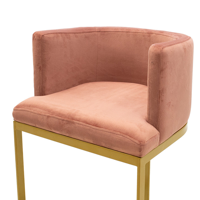 Bar stool Viv pakoworld rotten apple velvet - golden metal 54x50x95cm