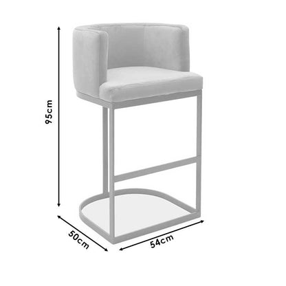 Bar stool Viv pakoworld rotten apple velvet - golden metal 54x50x95cm