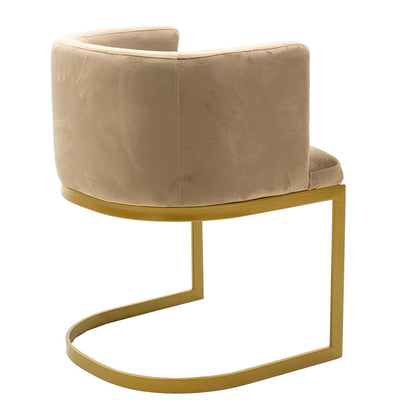 Armchair Viv pakoworld in velvet beige - metal golden