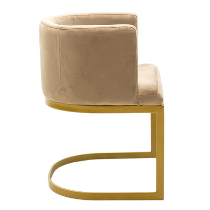 Armchair Viv pakoworld in velvet beige - metal golden