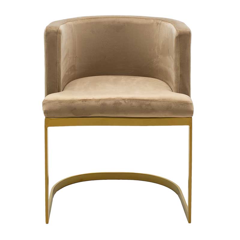 Armchair Viv pakoworld in velvet beige - metal golden