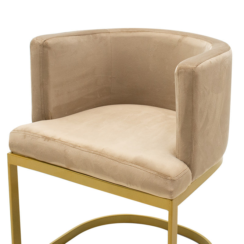 Armchair Viv pakoworld in velvet beige - metal golden