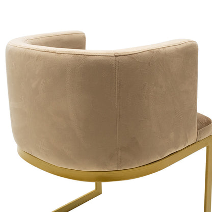 Armchair Viv pakoworld in velvet beige - metal golden