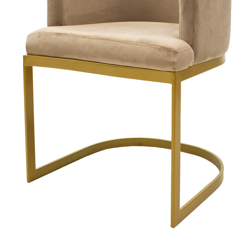 Armchair Viv pakoworld in velvet beige - metal golden