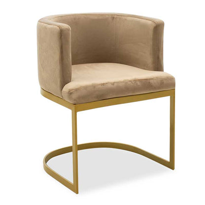 Armchair Viv pakoworld in velvet beige - metal golden