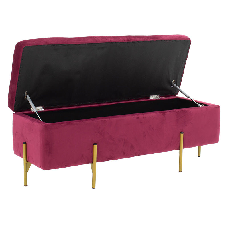 Jax pakoworld Stool-trunk dark red - golden metal 108x38x40cm