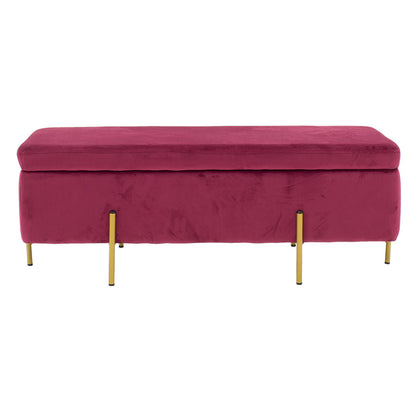 Jax pakoworld Stool-trunk dark red - golden metal 108x38x40cm