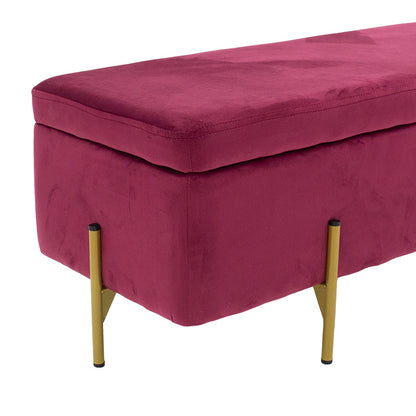 Jax pakoworld Stool-trunk dark red - golden metal 108x38x40cm