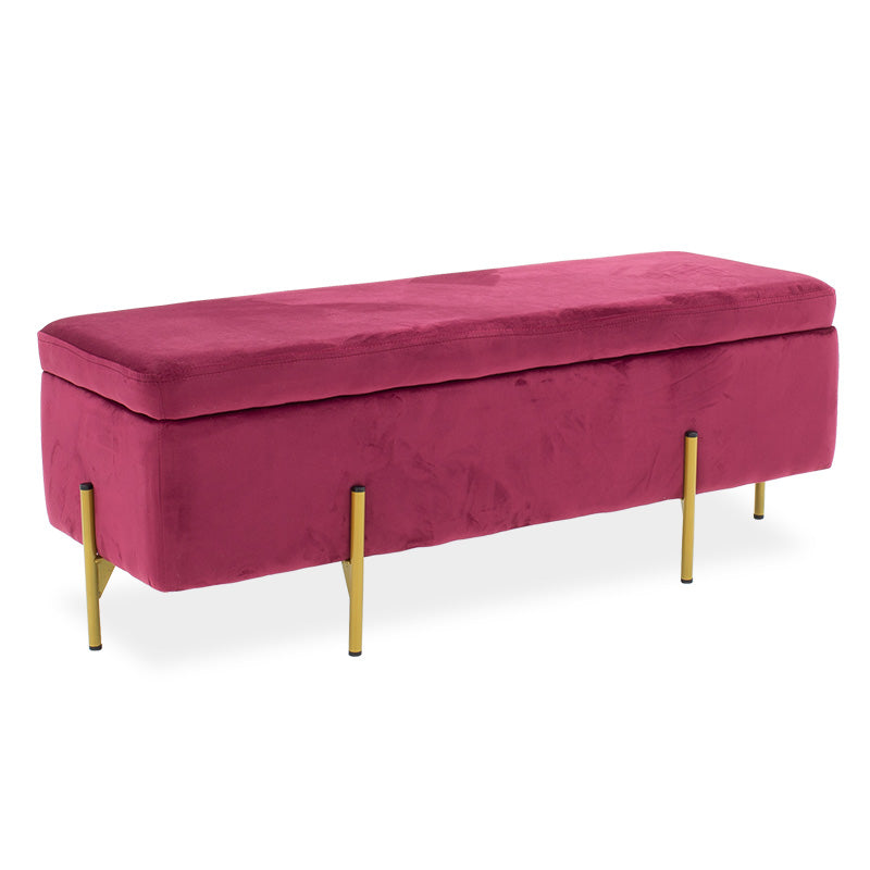 Jax pakoworld Stool-trunk dark red - golden metal 108x38x40cm