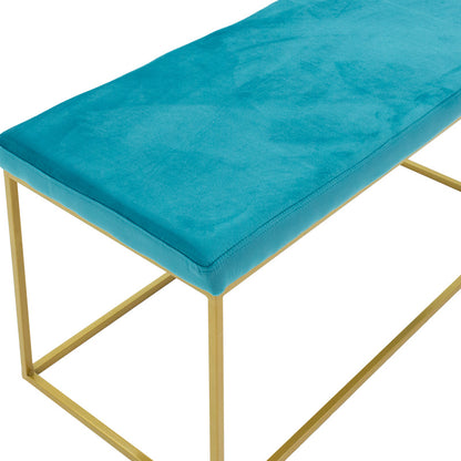 Odin pakoworld stool blue velvet - golden metal 99x45x49cm