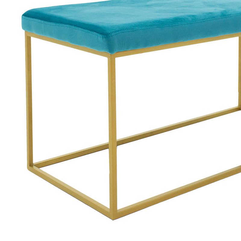 Odin pakoworld stool blue velvet - golden metal 99x45x49cm