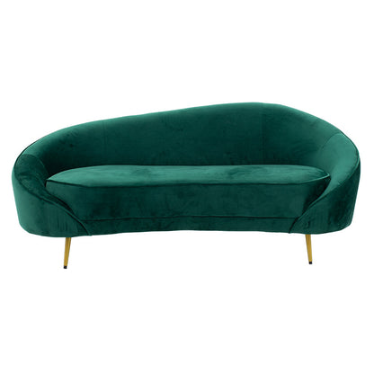 3 seater sofa Amora pakoworld dark green velvet - golden metal 180x81x77cm