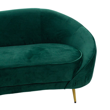 3 seater sofa Amora pakoworld dark green velvet - golden metal 180x81x77cm