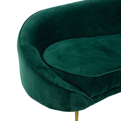 3 seater sofa Amora pakoworld dark green velvet - golden metal 180x81x77cm