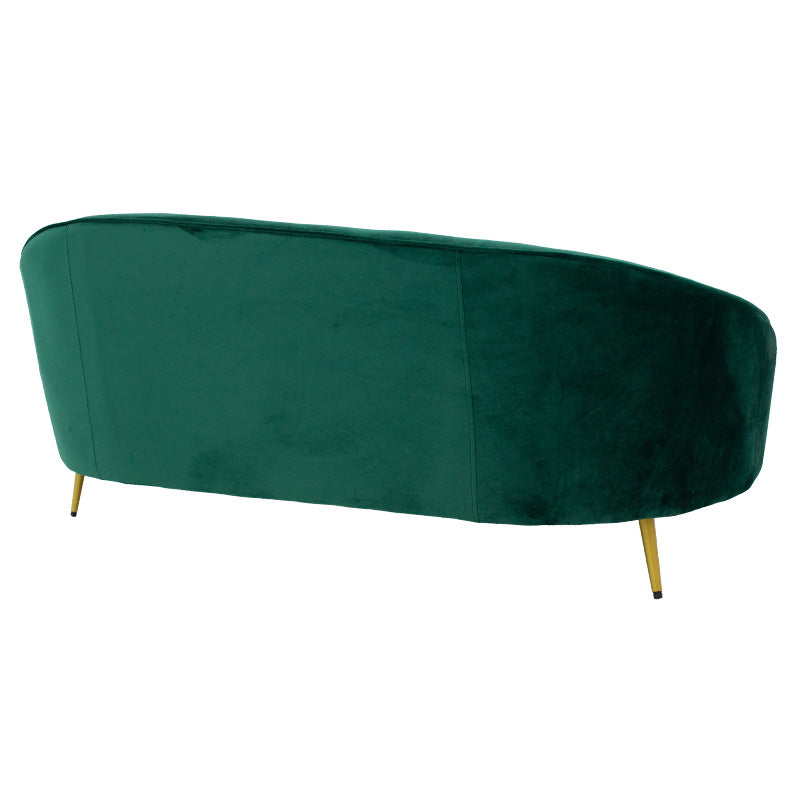 3 seater sofa Amora pakoworld dark green velvet - golden metal 180x81x77cm