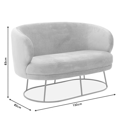 3 seater sofa Amora dark grey velvet - golden metal 180x81x77cm