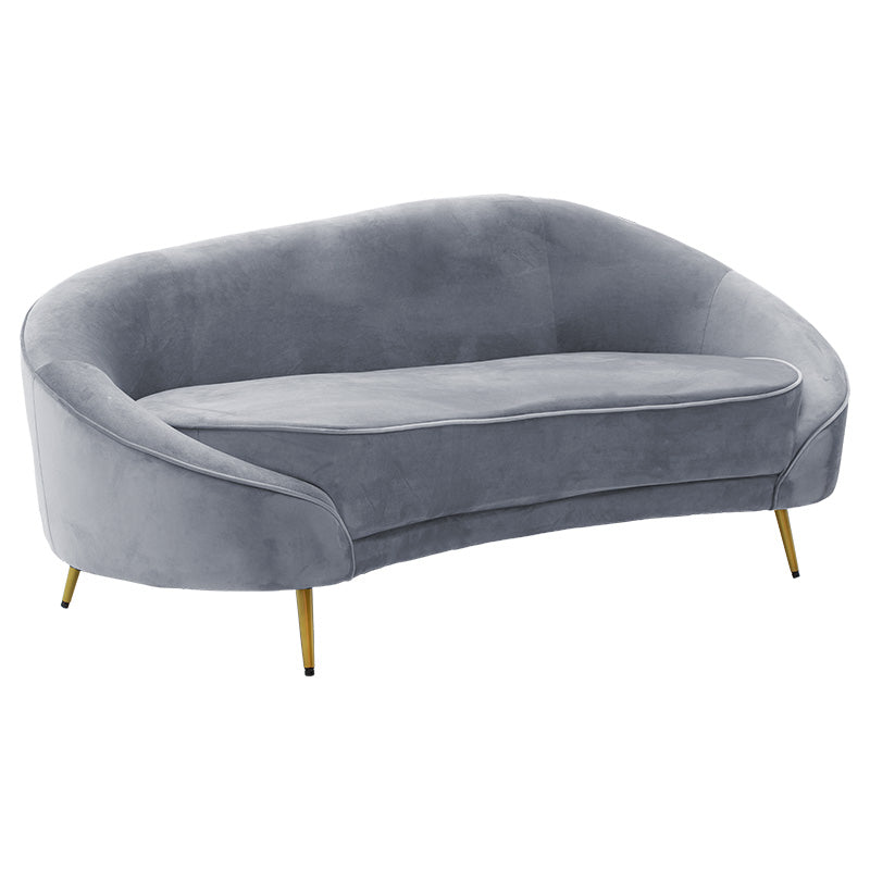 3 seater sofa Amora dark grey velvet - golden metal 180x81x77cm