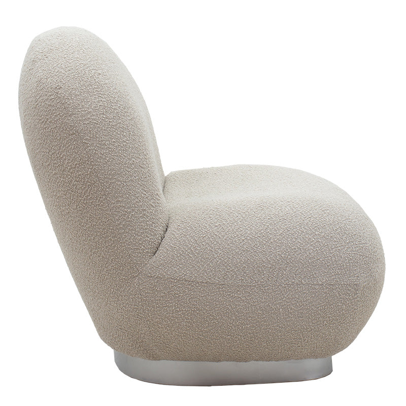 Armchair Rosalie pakoworld fabric bucle beige-silver 83x80x79cm