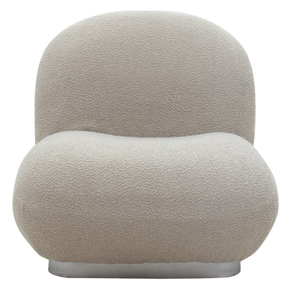 Armchair Rosalie pakoworld fabric bucle beige-silver 83x80x79cm