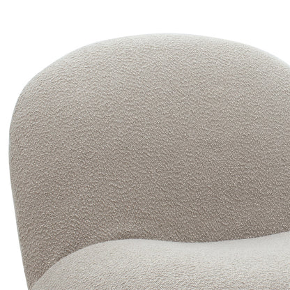 Armchair Rosalie pakoworld fabric bucle beige-silver 83x80x79cm