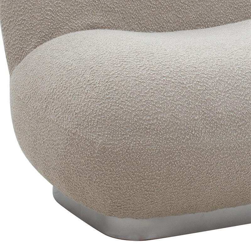 Armchair Rosalie pakoworld fabric bucle beige-silver 83x80x79cm