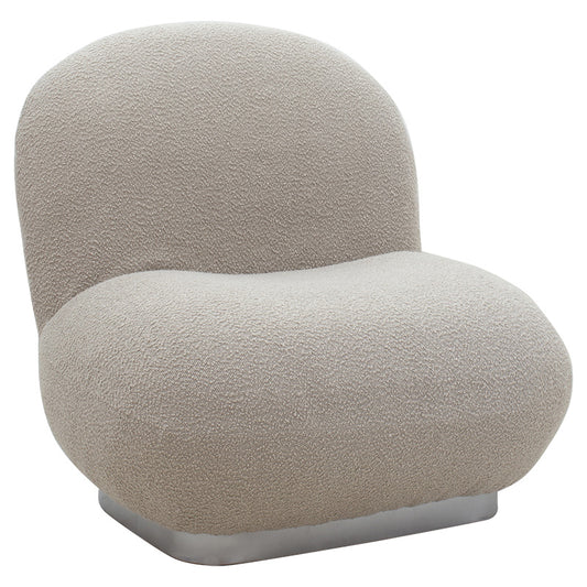 Armchair Rosalie pakoworld fabric bucle beige-silver 83x80x79cm