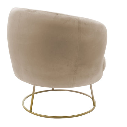 Armchair Rony pakoworld velvet beige 78x75x82cm