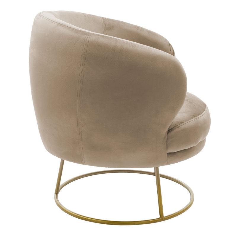 Armchair Rony pakoworld velvet beige 78x75x82cm