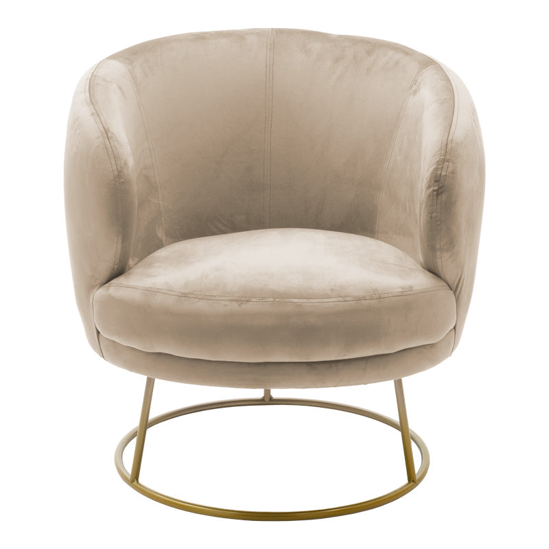 Armchair Rony velvet beige 78x75x82cm