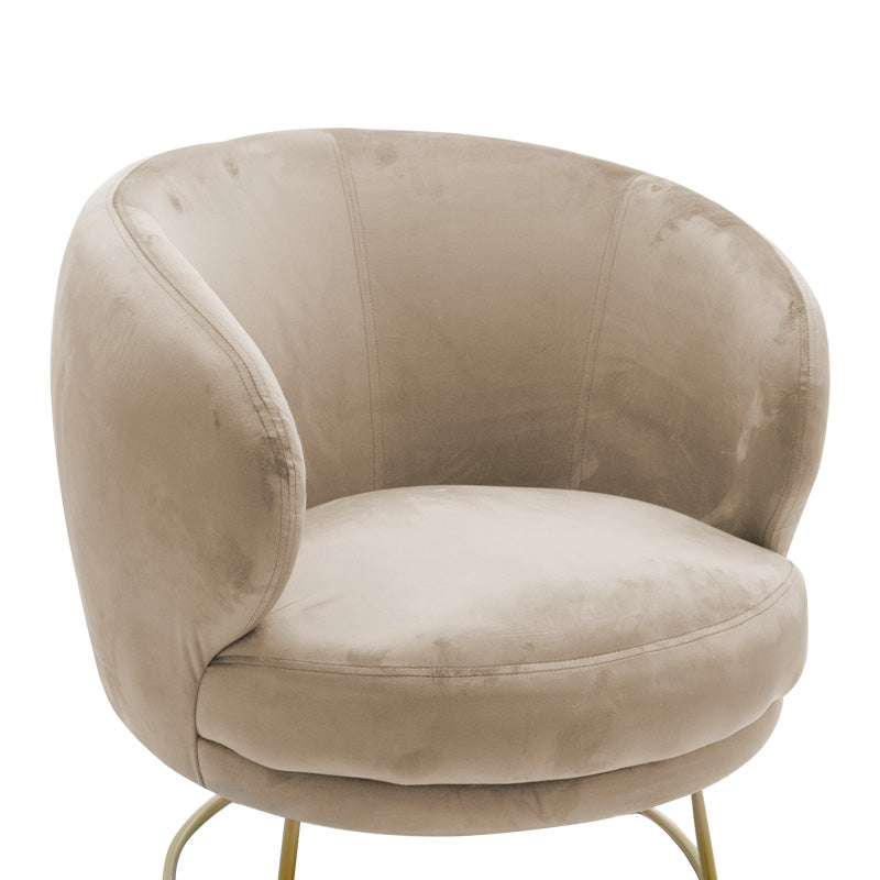 Armchair Rony velvet beige 78x75x82cm