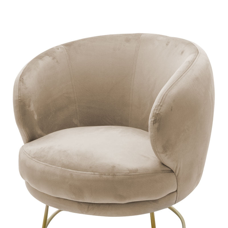 Armchair Rony pakoworld velvet beige 78x75x82cm