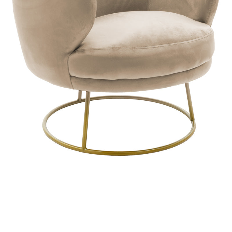 Armchair Rony velvet beige 78x75x82cm