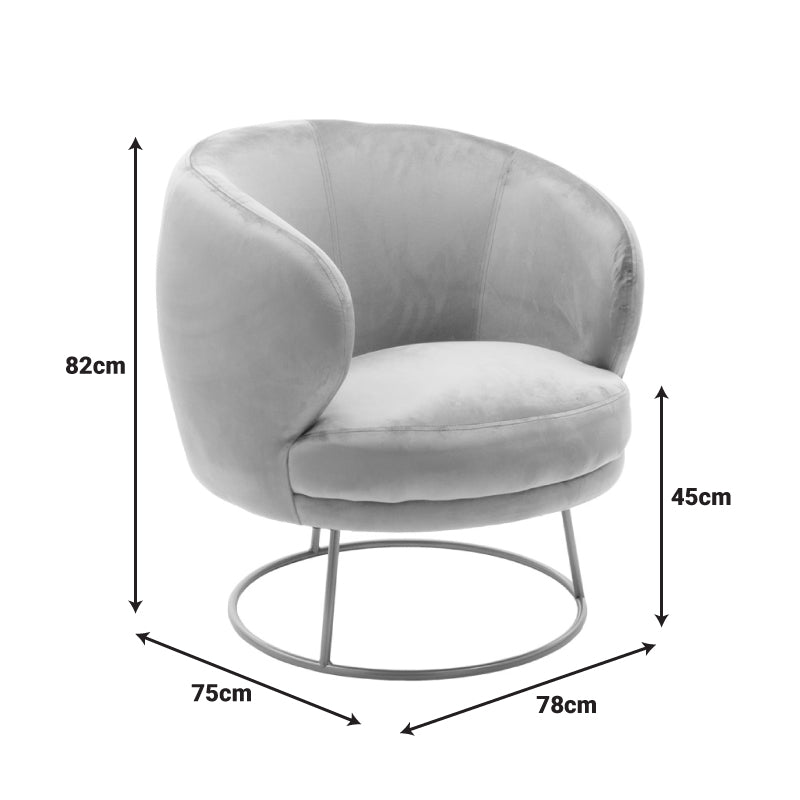 Armchair Rony velvet beige 78x75x82cm