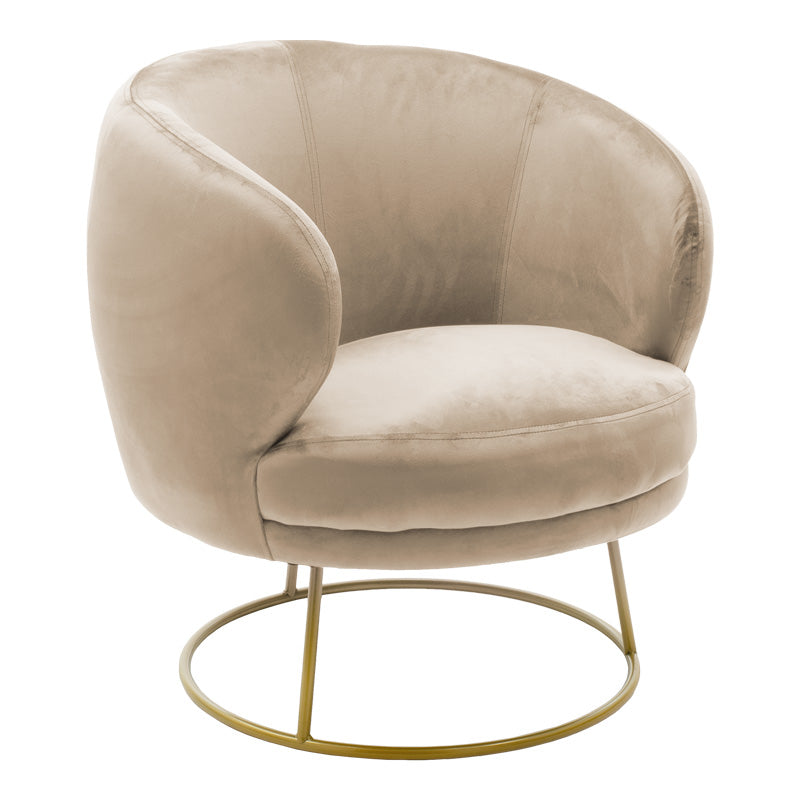 Armchair Rony velvet beige 78x75x82cm