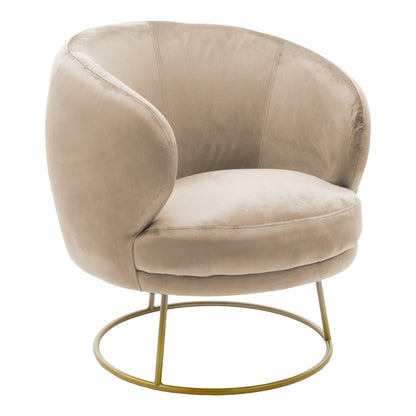 Armchair Rony velvet beige 78x75x82cm