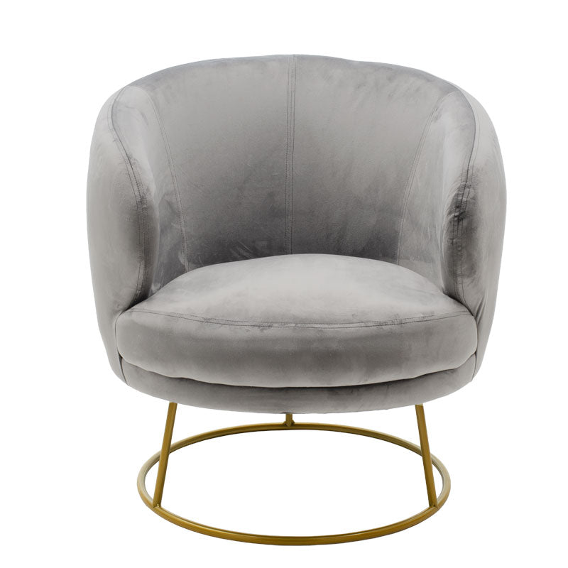 Armchair Rony pakoworld velvet grey 78x75x82cm