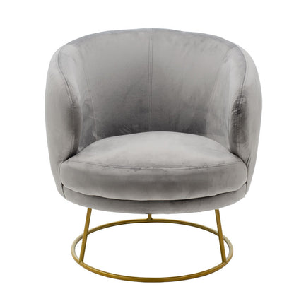 Armchair Rony pakoworld velvet grey 78x75x82cm