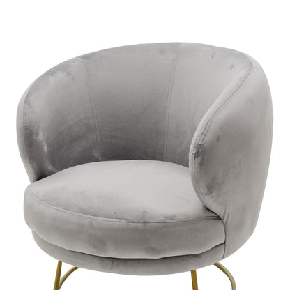 Armchair Rony pakoworld velvet grey 78x75x82cm