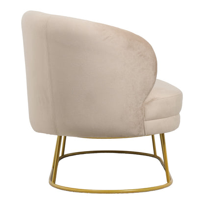 2 seat sofa Rony velvet beige-golden metal leg 135x75x85cm