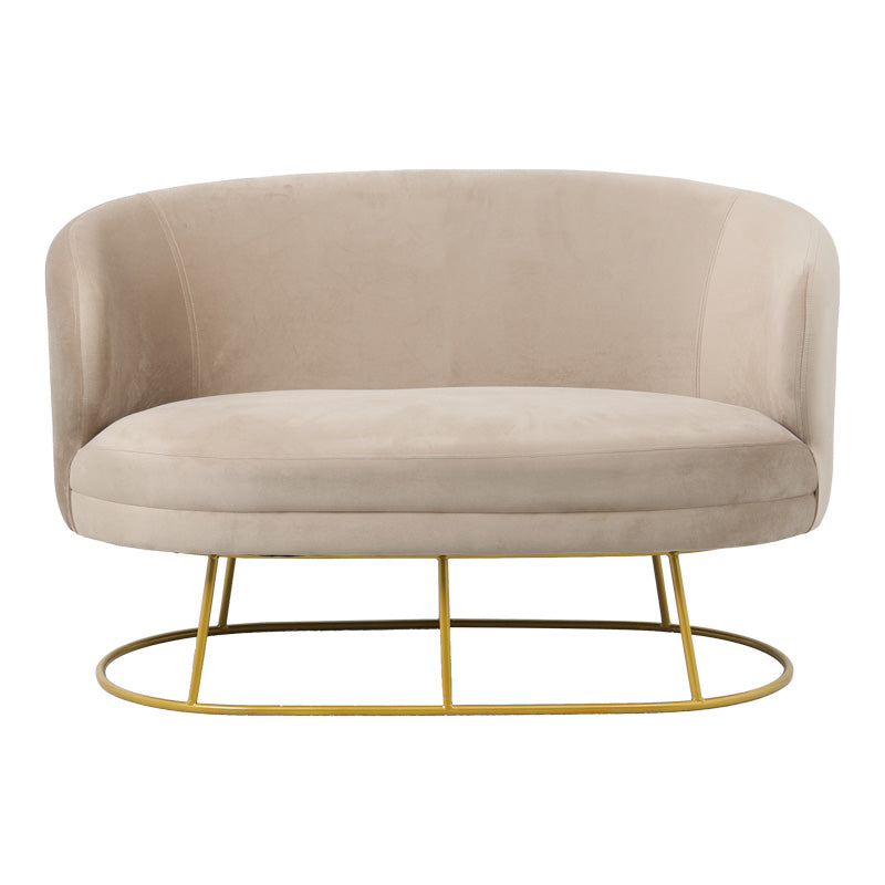2 seat sofa Rony velvet beige-golden metal leg 135x75x85cm