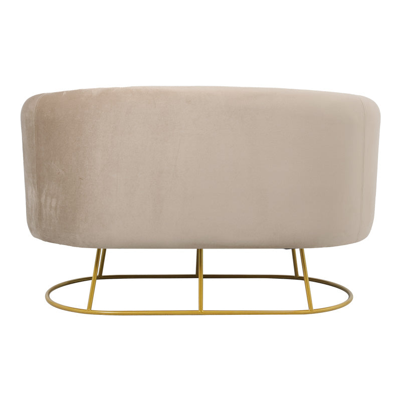 2 seat sofa Rony velvet beige-golden metal leg 135x75x85cm