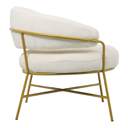 Armchair Malu pakoworld boucle cream-golden metal leg 84x79x76cm