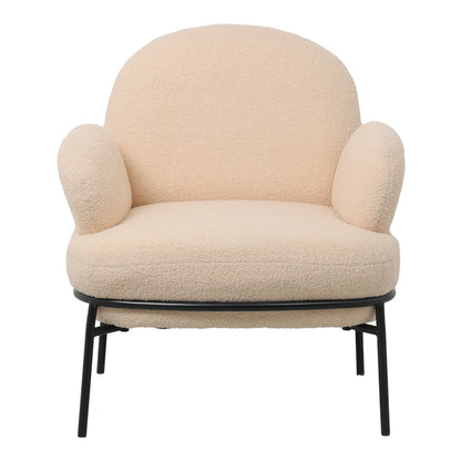 Armchair Jaycob pakoworld boucle beige-black metal leg 74x71x83cm