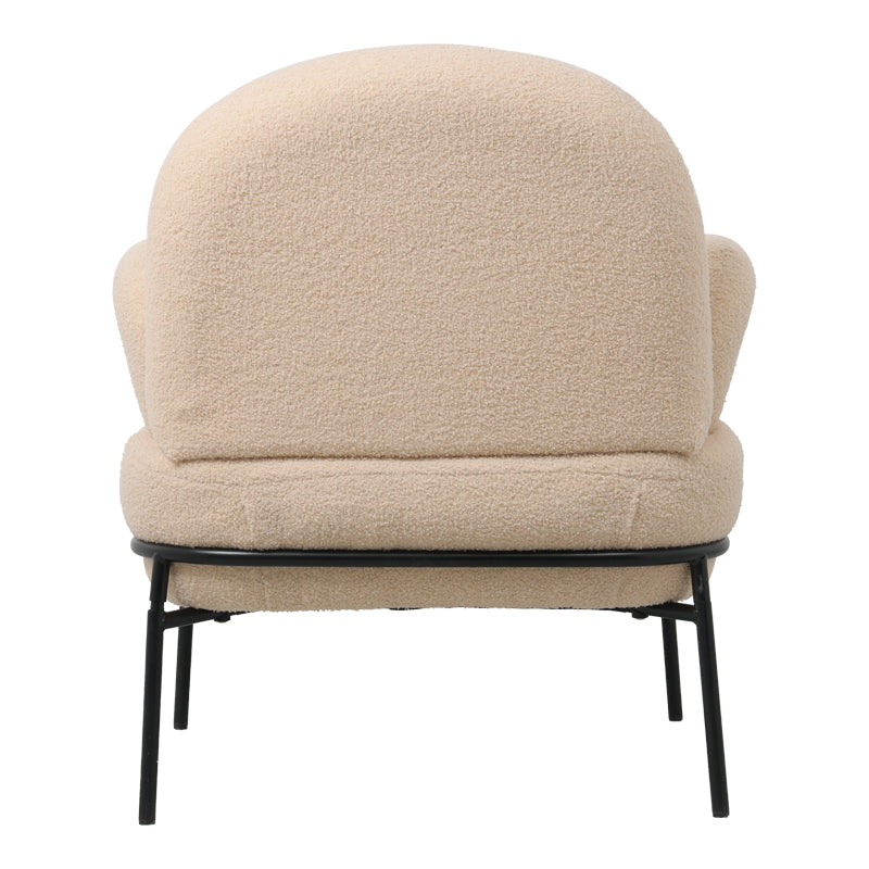 Armchair Jaycob pakoworld boucle beige-black metal leg 74x71x83cm