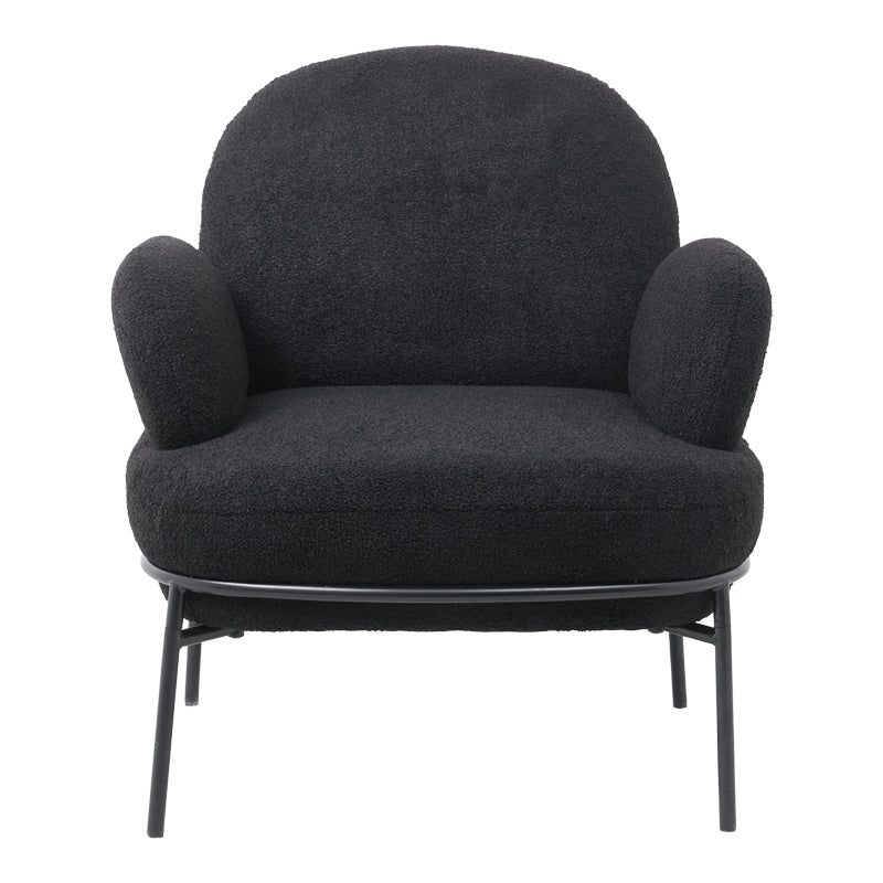 Armchair Jaycob pakoworld boucle black-black metal leg 74x71x83cm