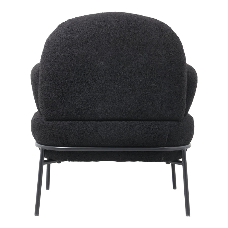 Armchair Jaycob pakoworld boucle black-black metal leg 74x71x83cm