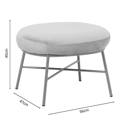 Stool Susanna pakoworld velvet beige-golden metal leg 56x47x40cm