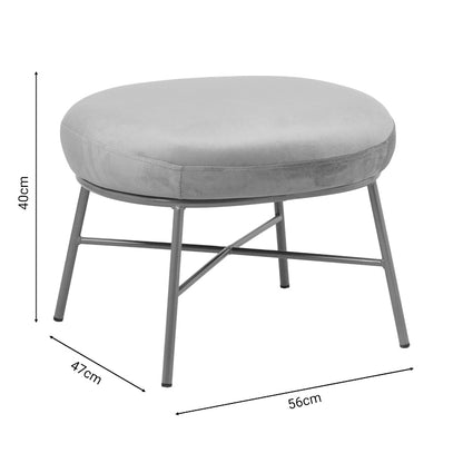 Stool Susanna pakoworld velvet rotten apple-golden metal leg 56x47x40cm