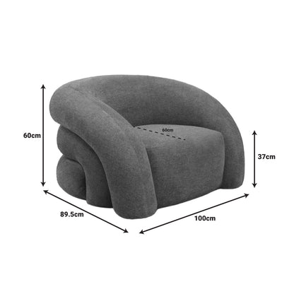 Armchair Lexy cream fabric 100x89.5x60cm
