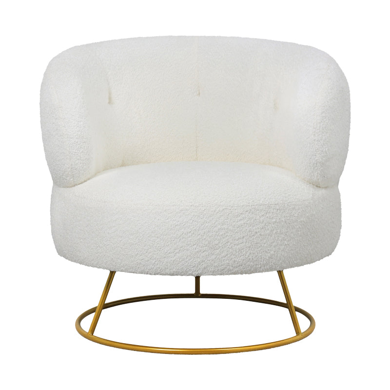 Armchair Connie pakoworld cream bouclé fabric-leg gold metal 87x81x81cm